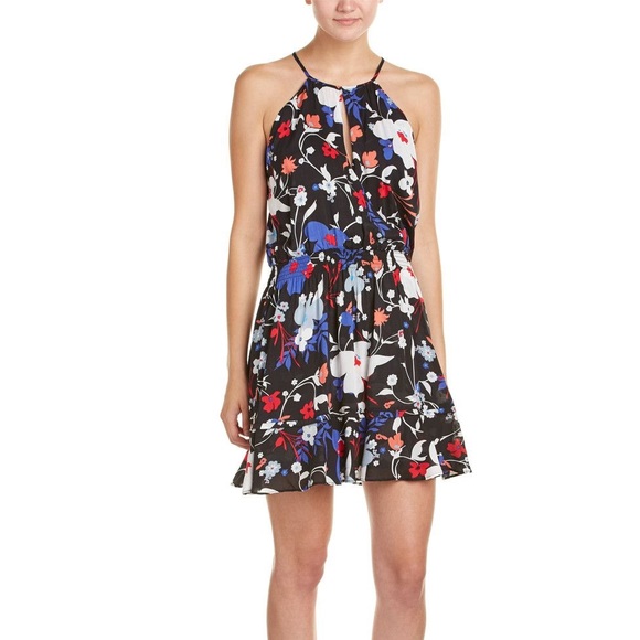 Parker | Dresses | Like New Parker Nathan Floral Wrap Mini Fit Flare ...